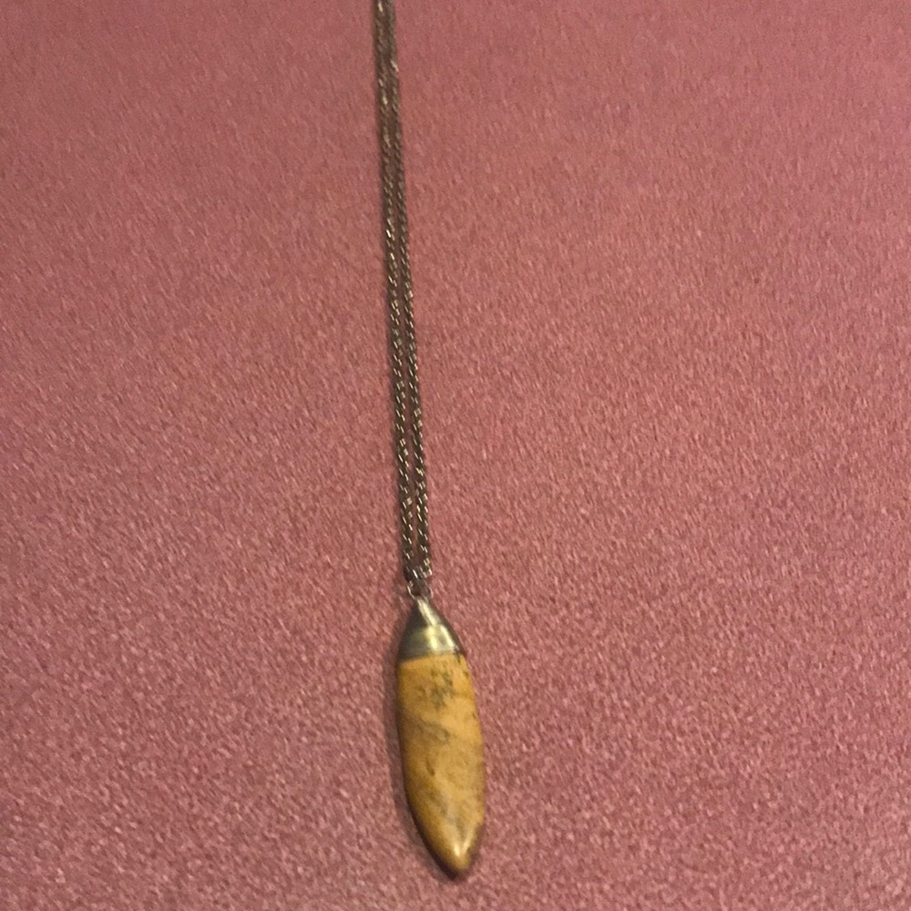 Long necklace with stone pendant